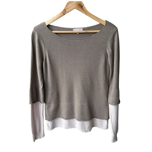 Benedetta B. Sweaters - Benedetta B Sweater Top Knitwear Italy Layered Look Merino Wool Cashmere Blend M